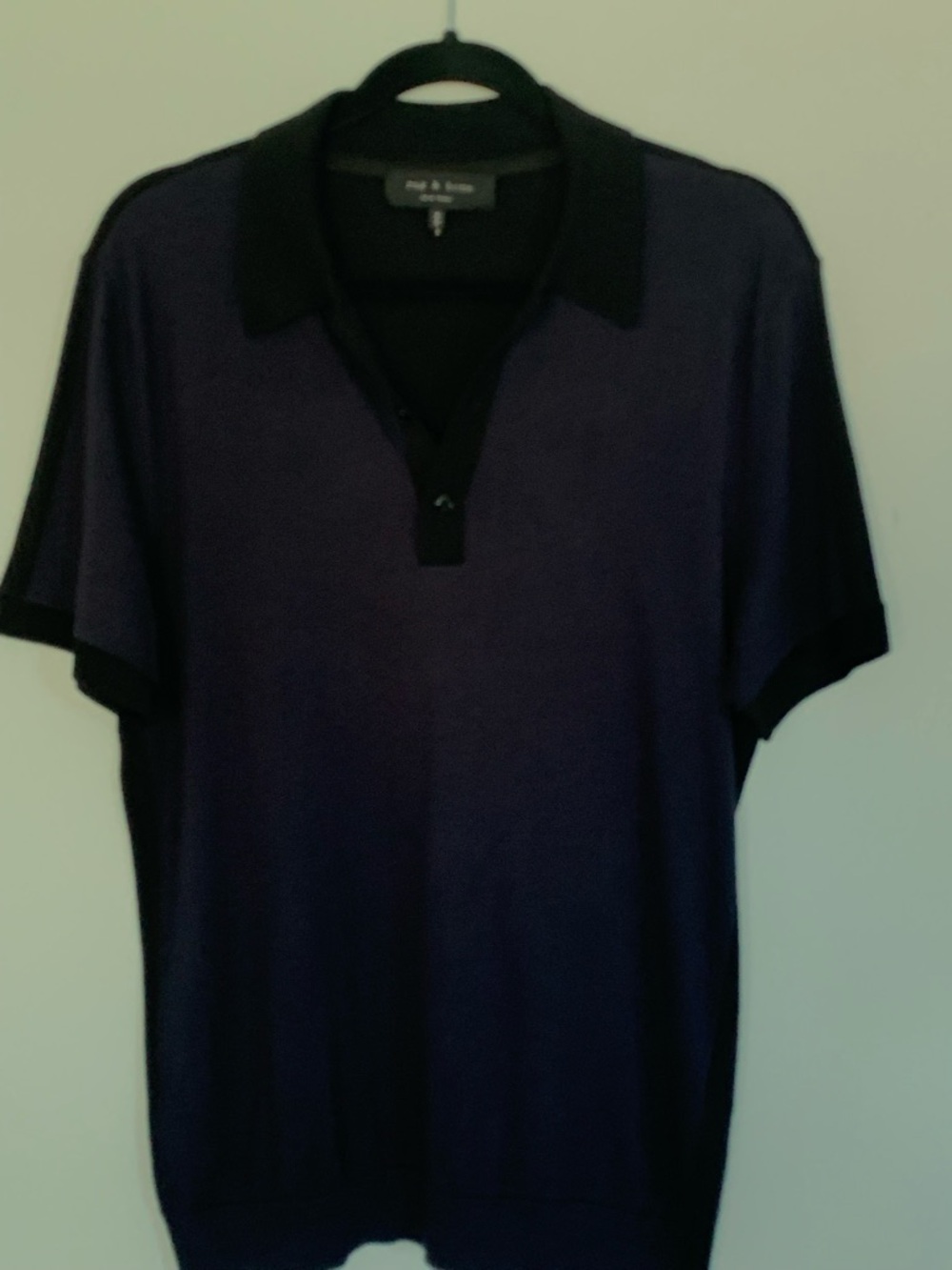 rag & bone Navy Polo with Black Trim